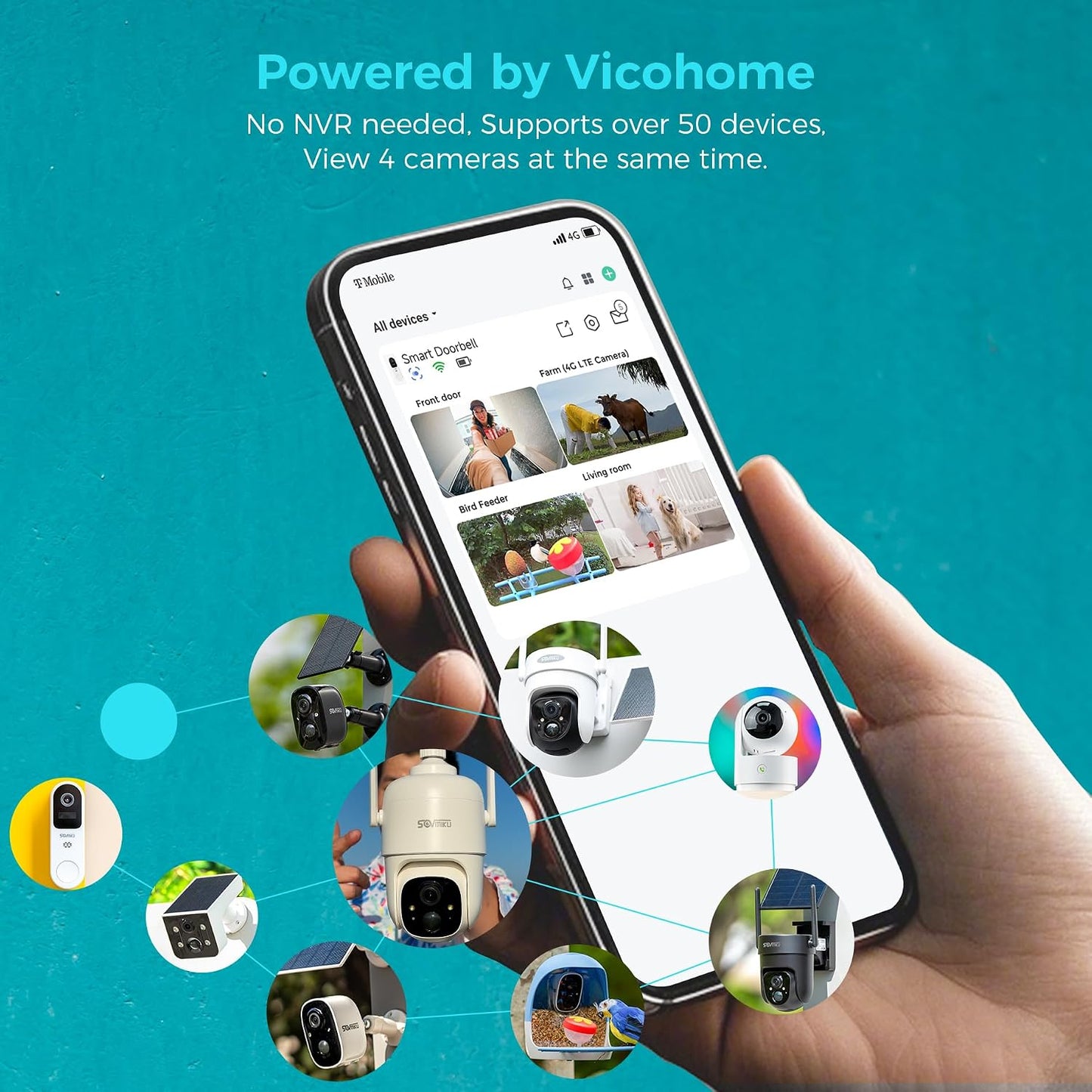 Vicohome 2CG6 Best 2K - Cámara de seguridad solar inalámbrica para...