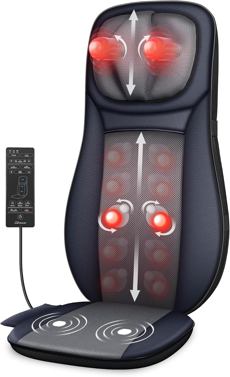 Snailax Shiatsu - Masajeador de cuello y espalda con calor, almohad...