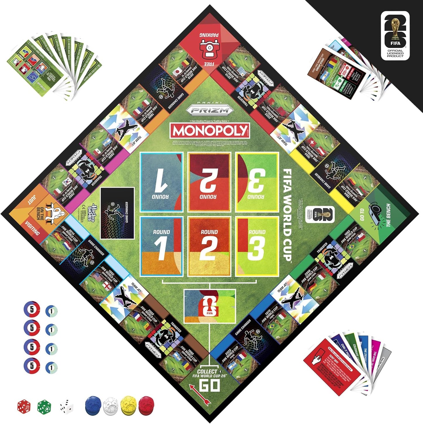 Monopoly Panini Prizm: Juego de mesa de fútbol de la Copa Mundial d...