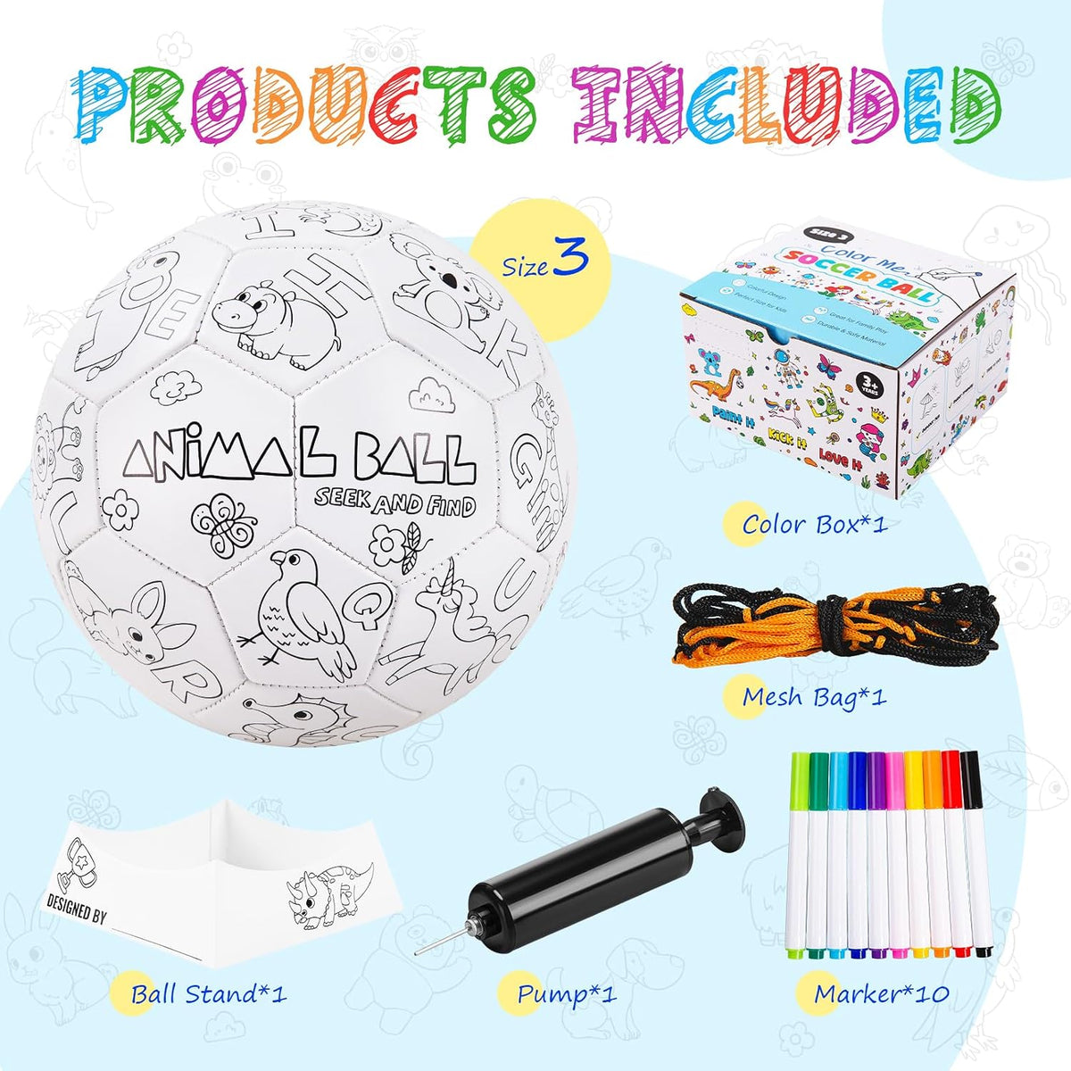 ZOOJOY Colorea tu propio balón de fútbol, kit de manualidades con...