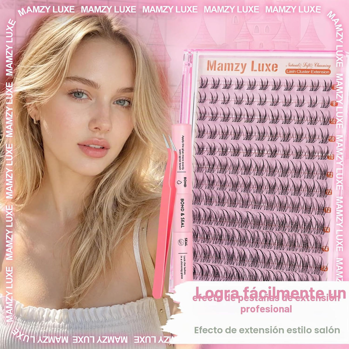 Kit de racimos de pestañas de manga Wispy de 0.315-0.551 in, kit de...