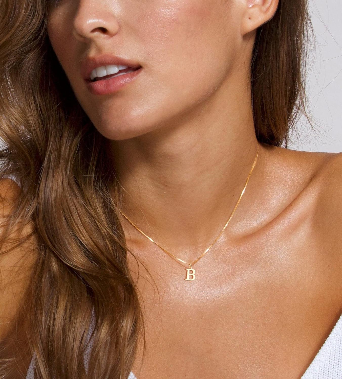 Foxgirl Collares con inicial de oro para mujer, delicado collar con...