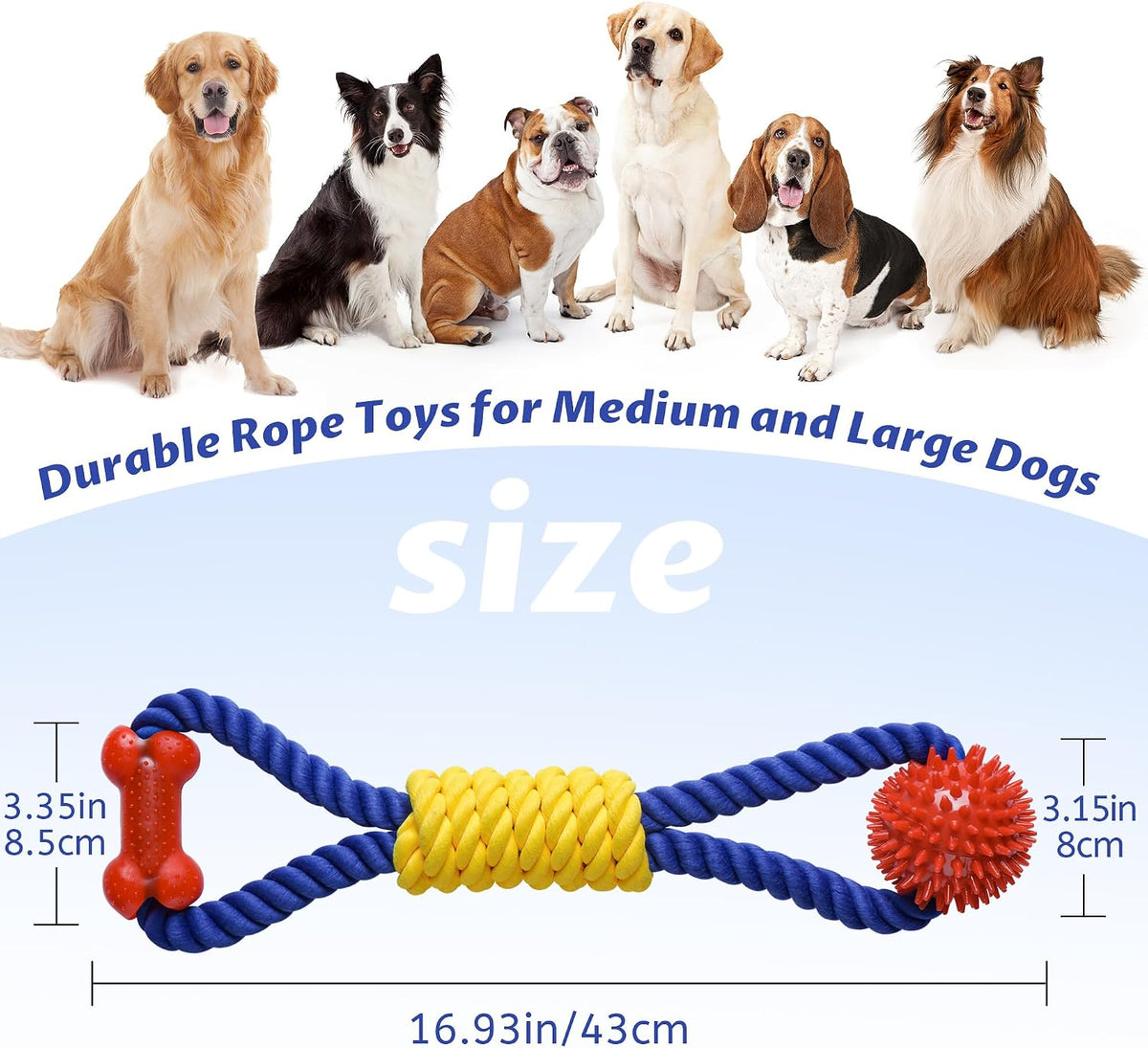 Aitmexcn Juguetes interactivos de cuerda para perros, juegos de tir...