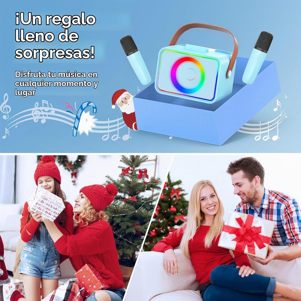 Máquina de karaoke para niños y adultos, altavoz Bluetooth portátil...