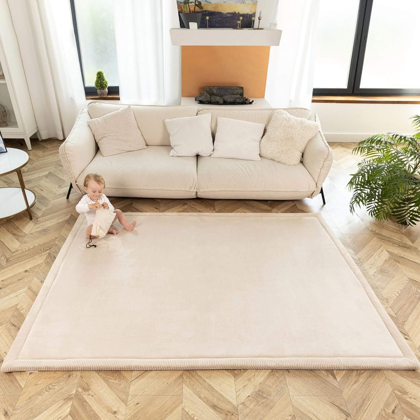 Hakuna Matte - Alfombra de juego prémium para bebé de terciopelo co...