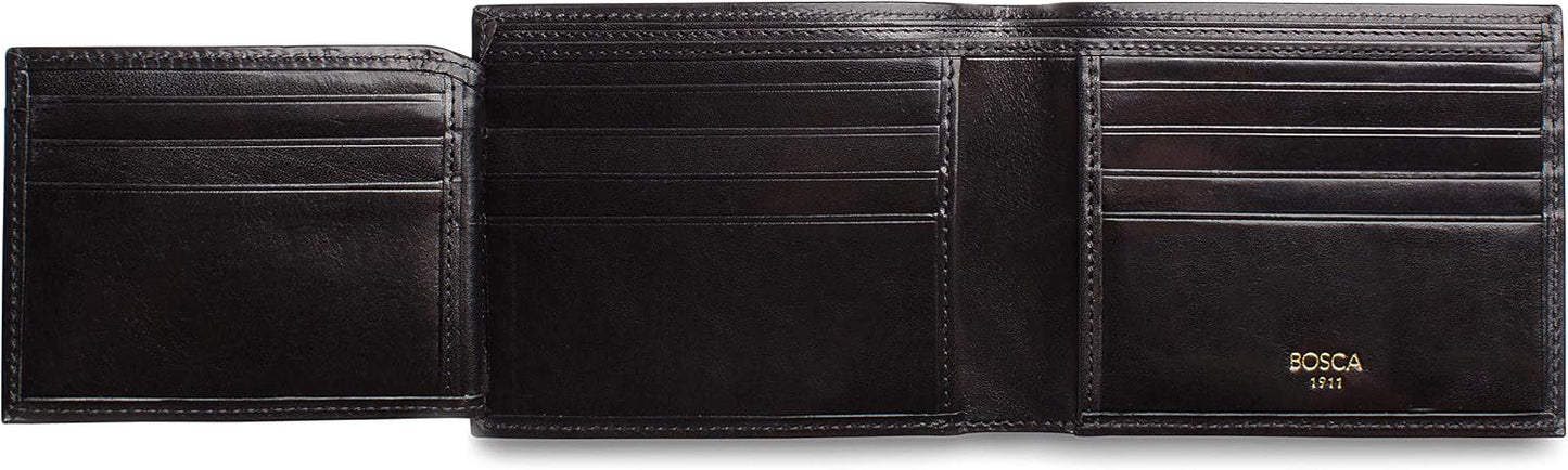 Bosca Bifold para hombre con tarjeta\/solapa de identificación, Neg...