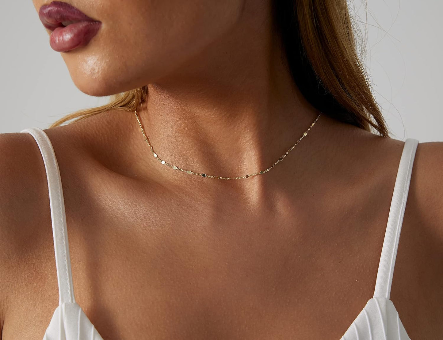 BERISO Collar de Gargantilla Chapado en Oro\/Plata de 14K para Muje...