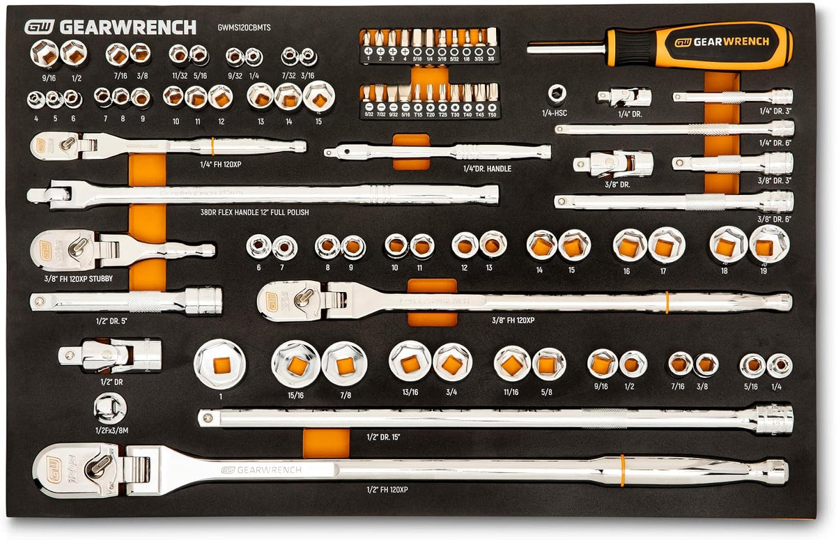 GEARWRENCH 89 piezas 1\/4", 3\/8" y 1\/2" Drive 120XP J...