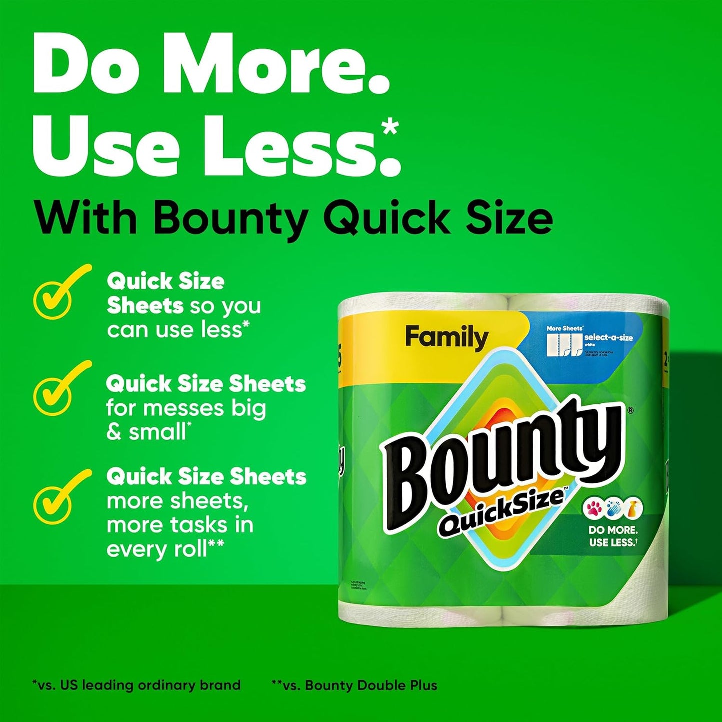 Bounty Toallas de papel de tamaño rápido, color blanco, 8 rollos fa...