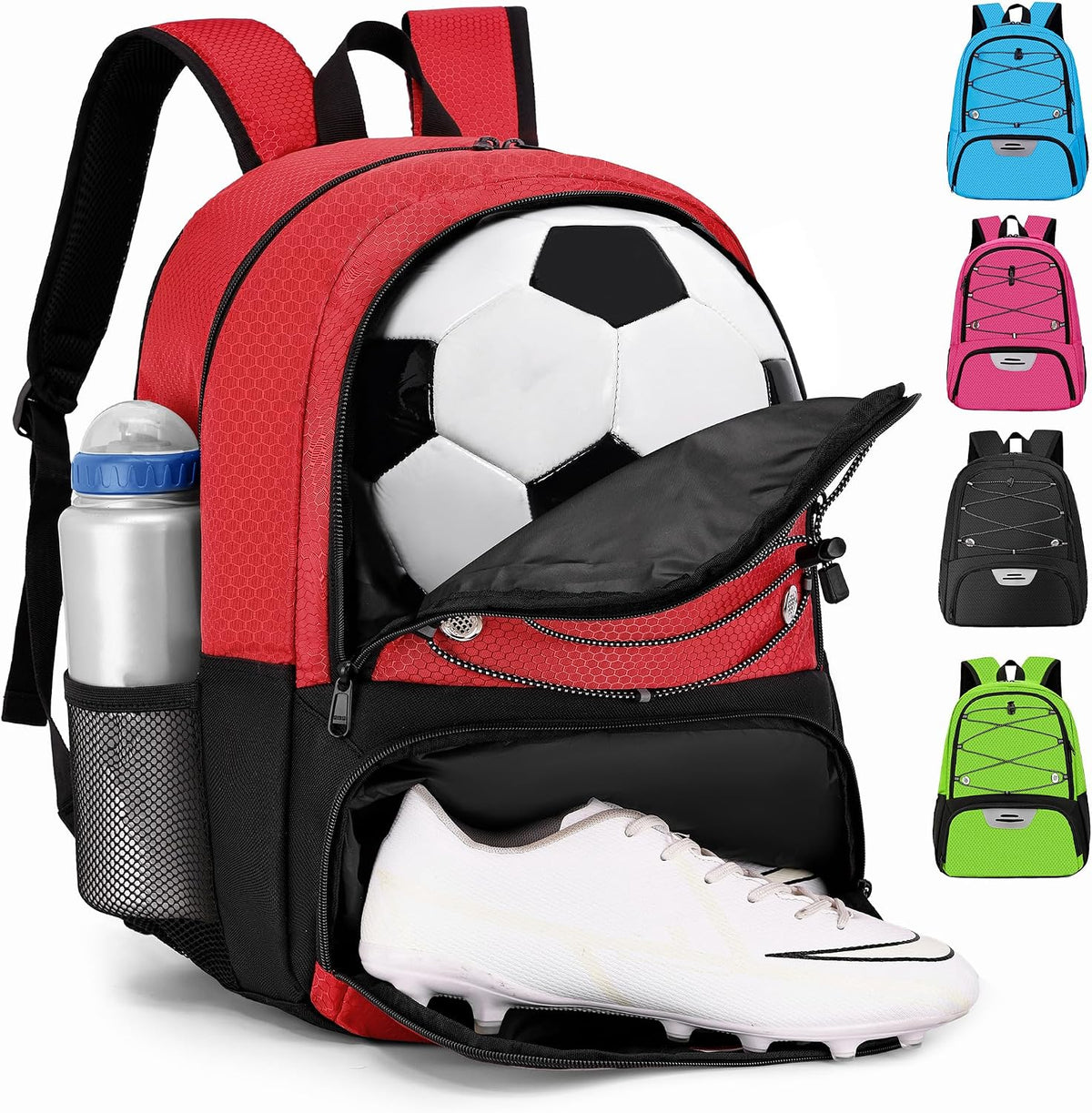 Hsmihair - Mochila de fútbol juvenil - Mochila para fútbol y balonc...