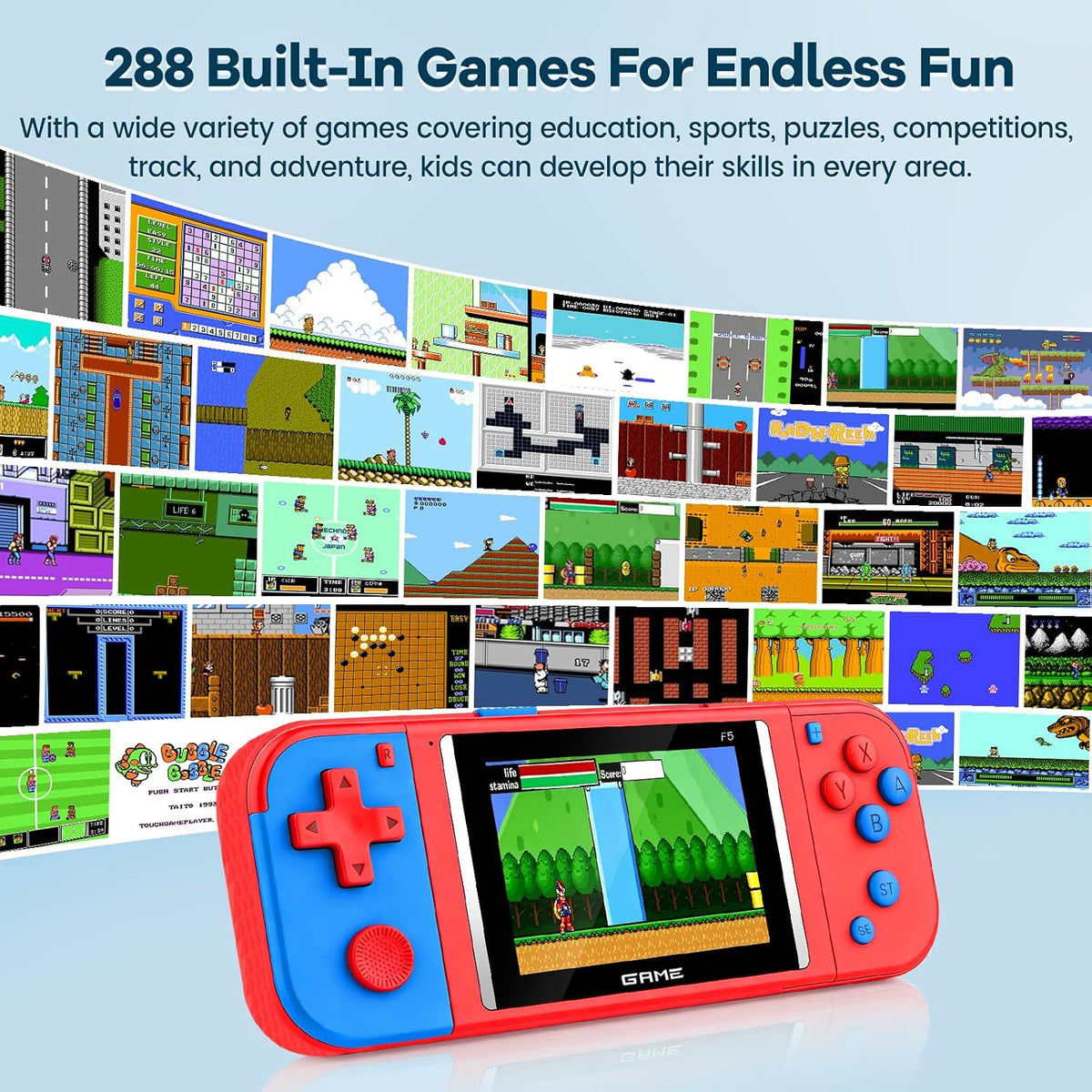 Juegos de mano para niños: 288 videojuegos retro, pantalla LCD de 3...