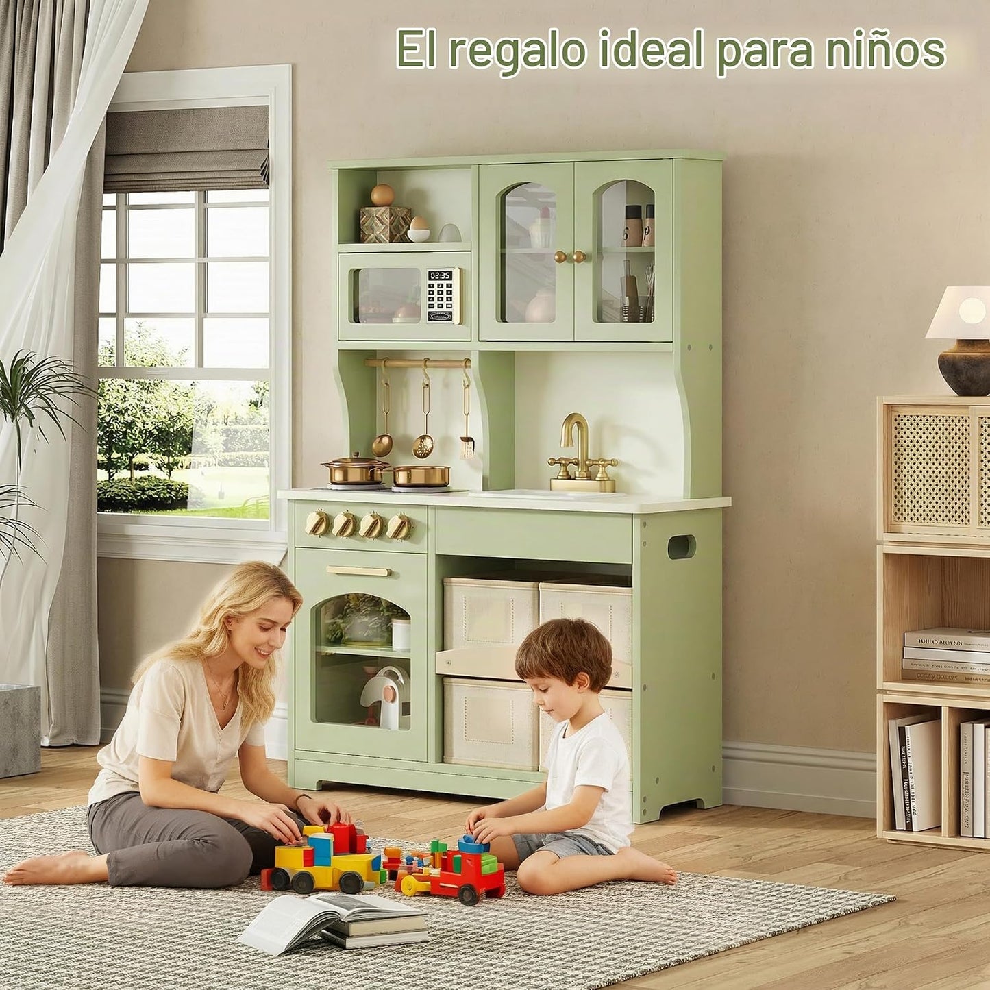 knoworld Juego de cocina para niños, juego de cocina de juguete de...