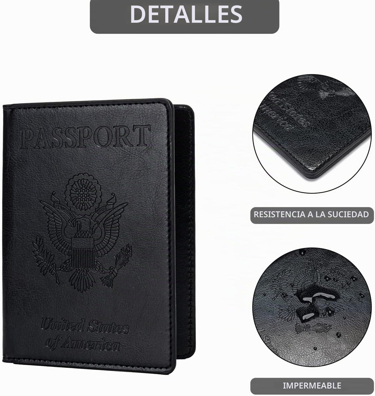 2 piezas de soportes para pasaporte, cartera ultra delgada para pas...