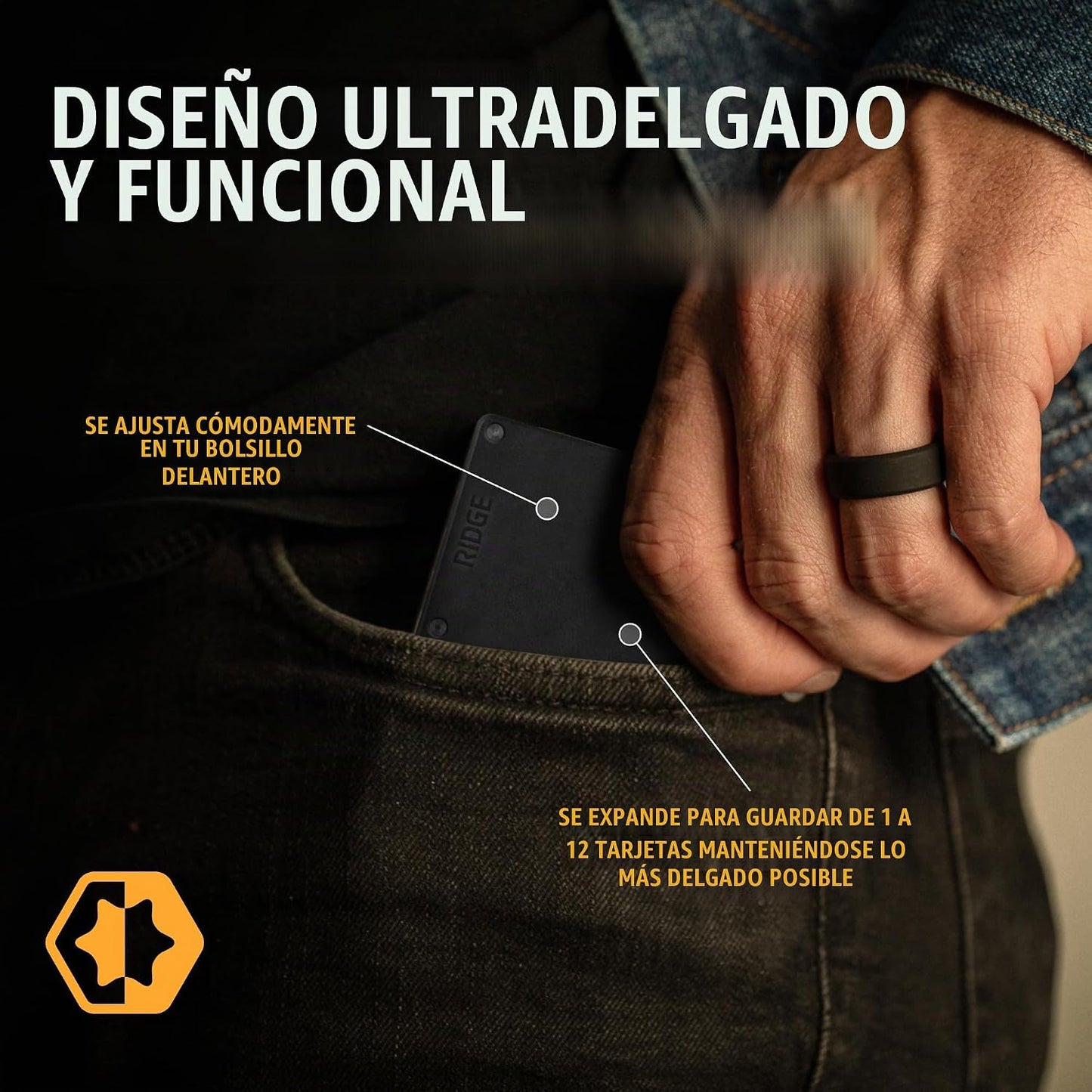 Ridge - Cartera para hombre \u2013 Cartera compacta minimalista del...