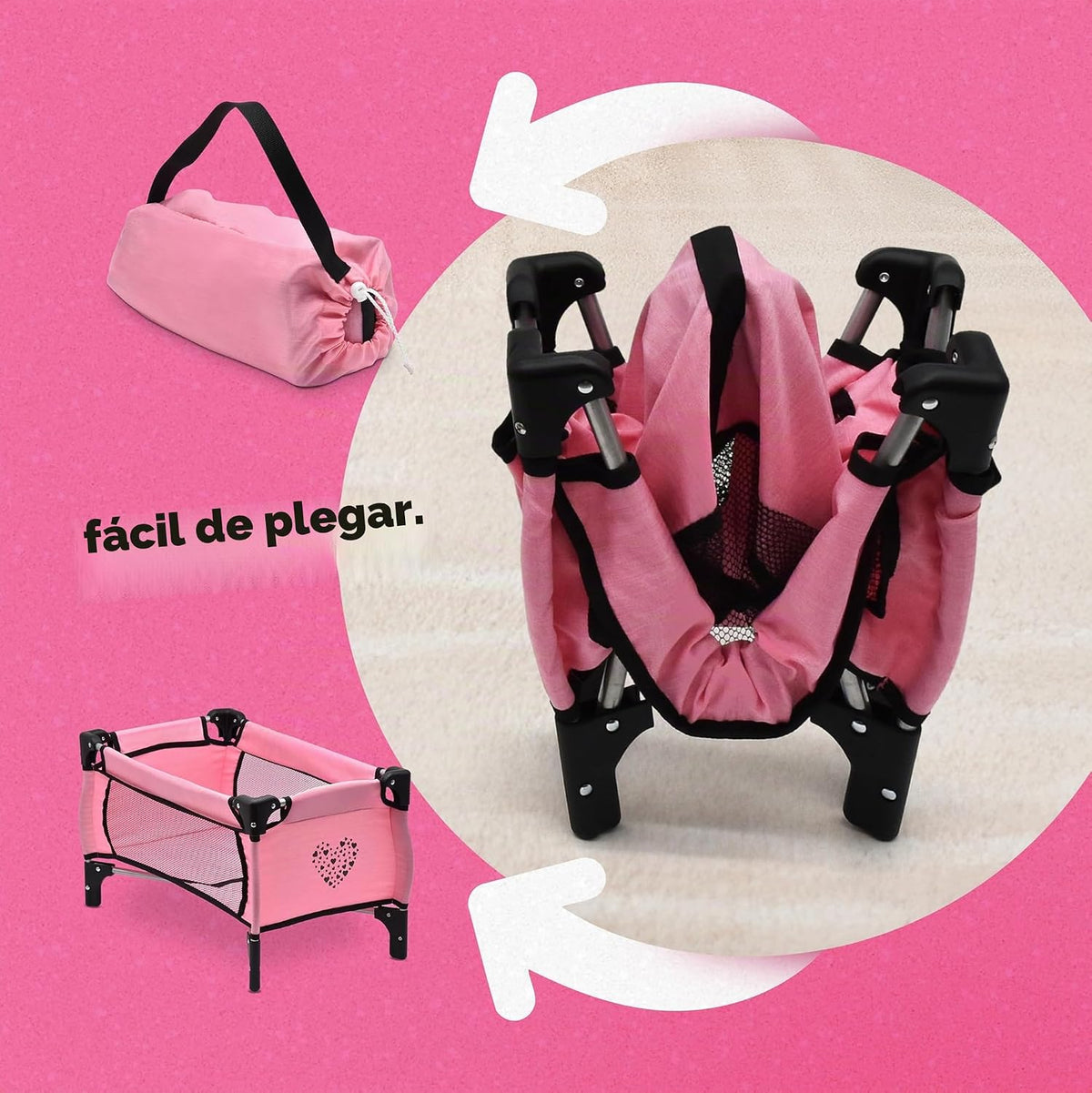 Dolls To Play Juego de cochecito para muñeca bebé y asiento de guar...