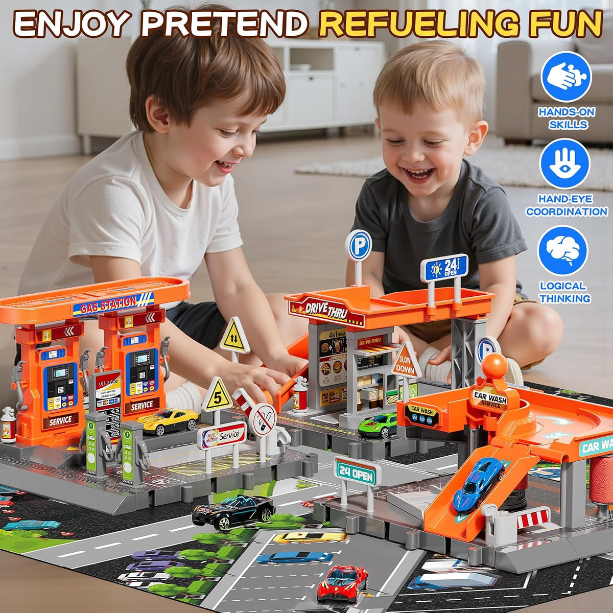 KIZONLY Conjunto de Juguetes de Coches, Juego de Actividad de 3 en...