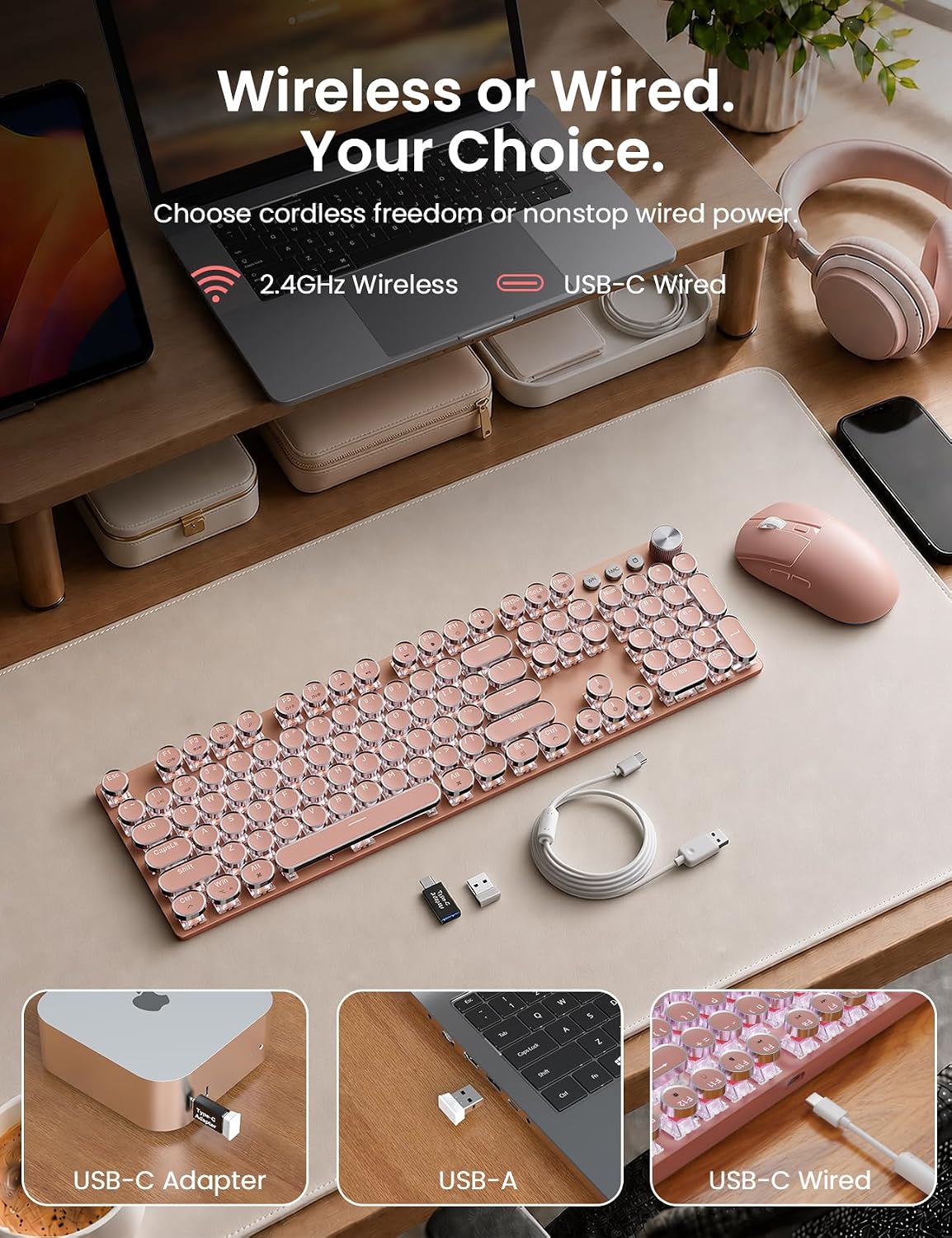 Sablute Combo de teclado mecánico inalámbrico y ratón, retroilumina...