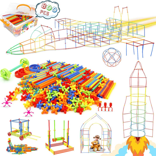 Ggiibro - Juguetes de construcción con pajitas, 800 piezas, juguete...