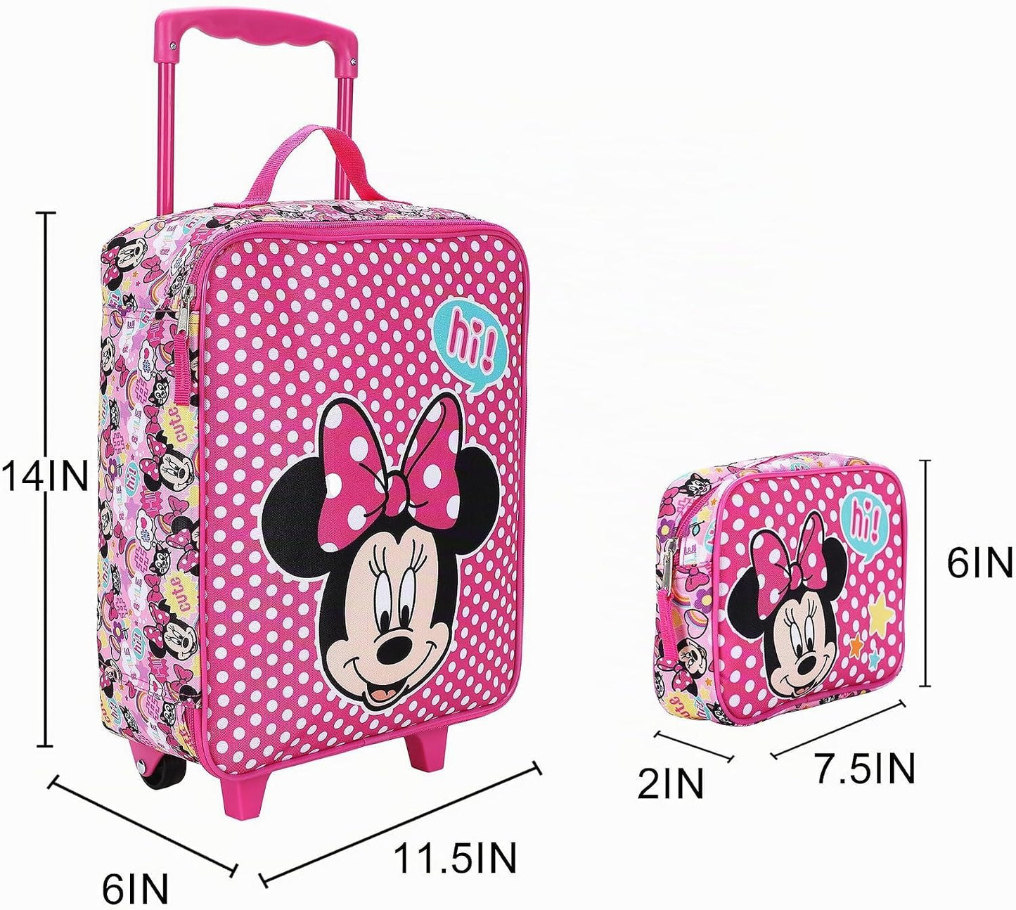 Bioworld Minnie Mouse Classic - Juego de equipaje de 4 piezas para...