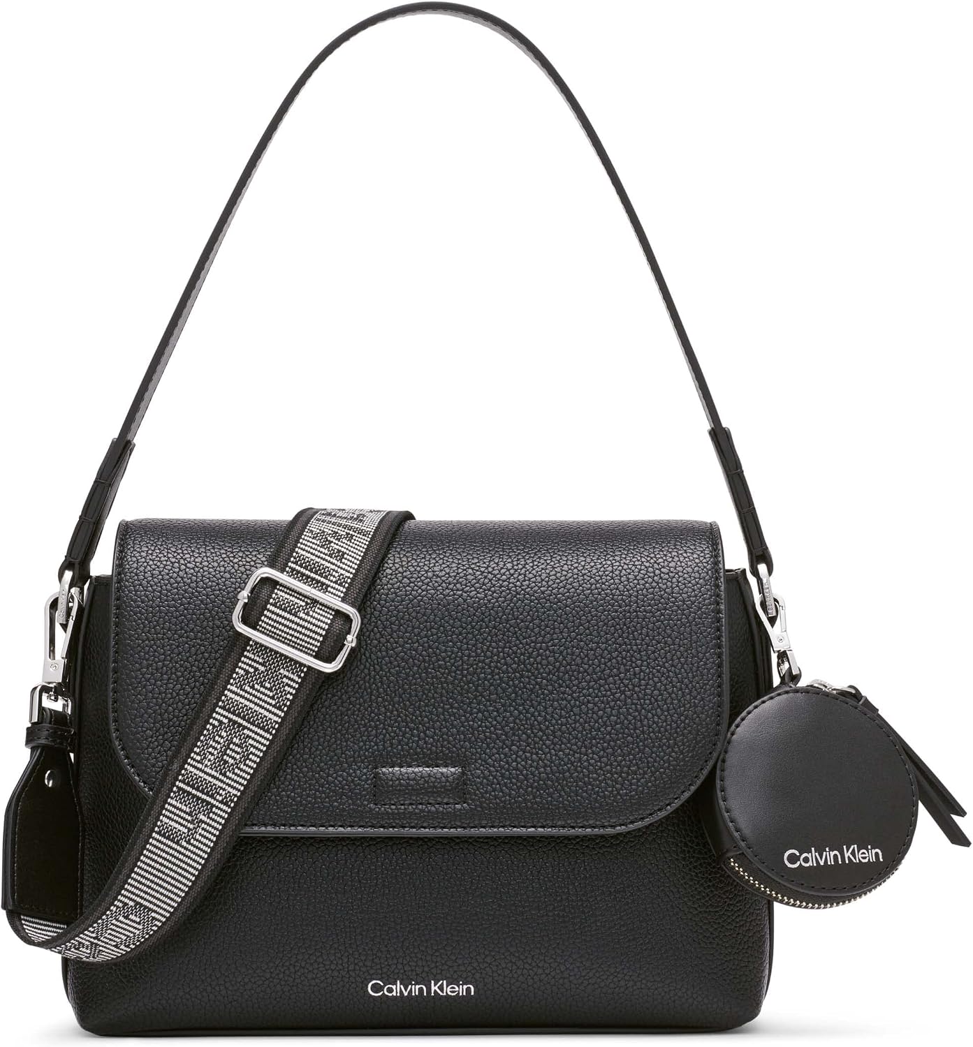 Calvin Klein Bolso de hombro con solapa Millie 2 en 1 para mujer y...