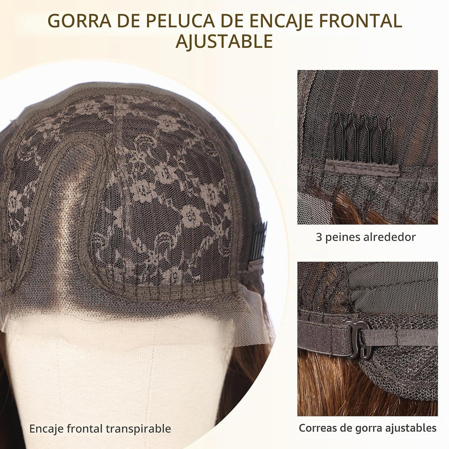 Wear but free KKU - Pelucas de cabello 100% humano para mujer, pelu...