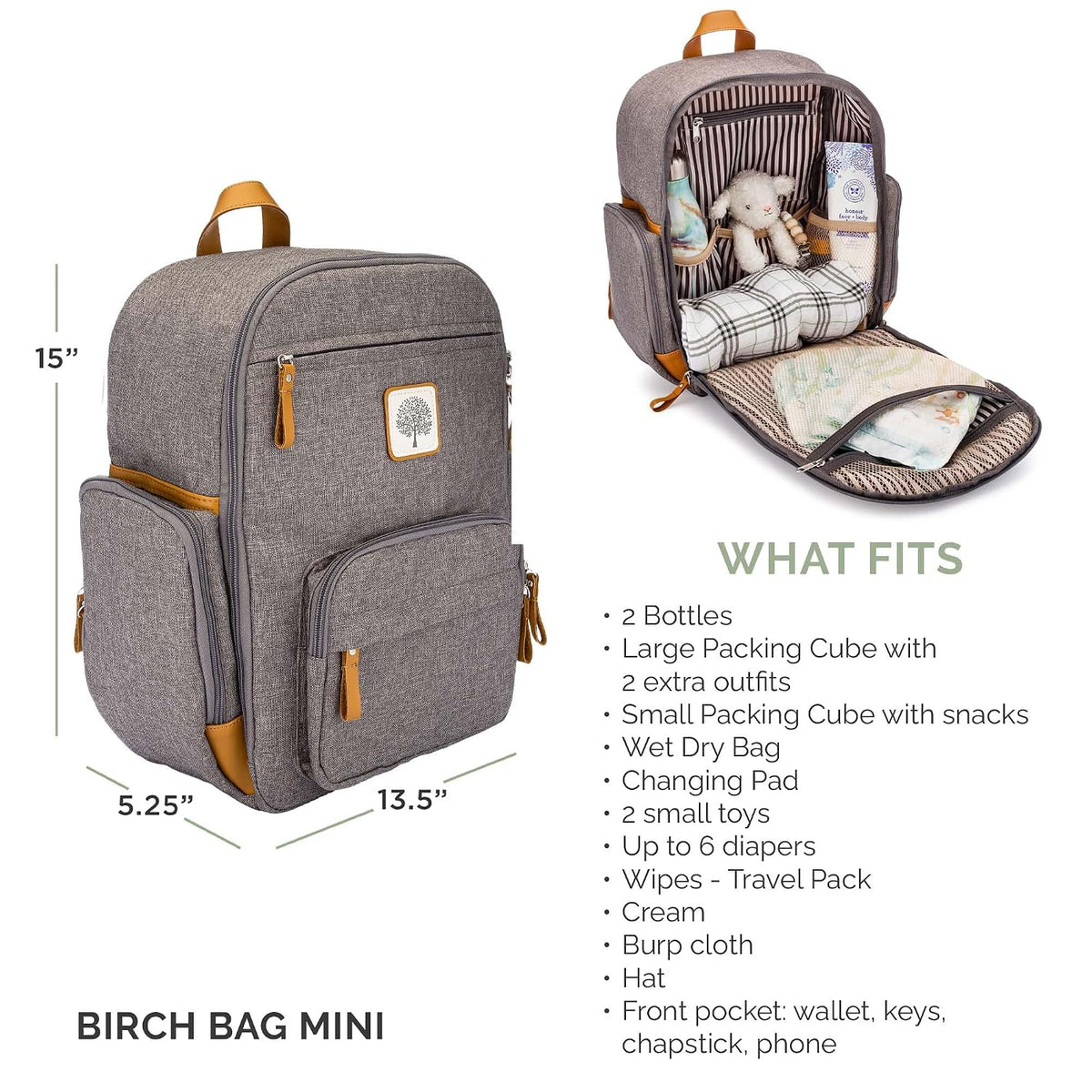 Parker - Mochila para pañales para bebé, bolsa de pañales con crema...