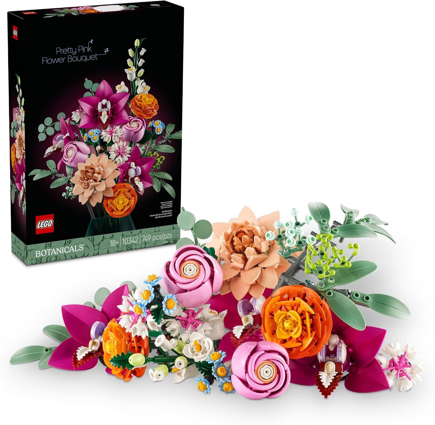 LEGO Botanicals Juego de Construcción de Ramo de Flores Rosas Bonit...
