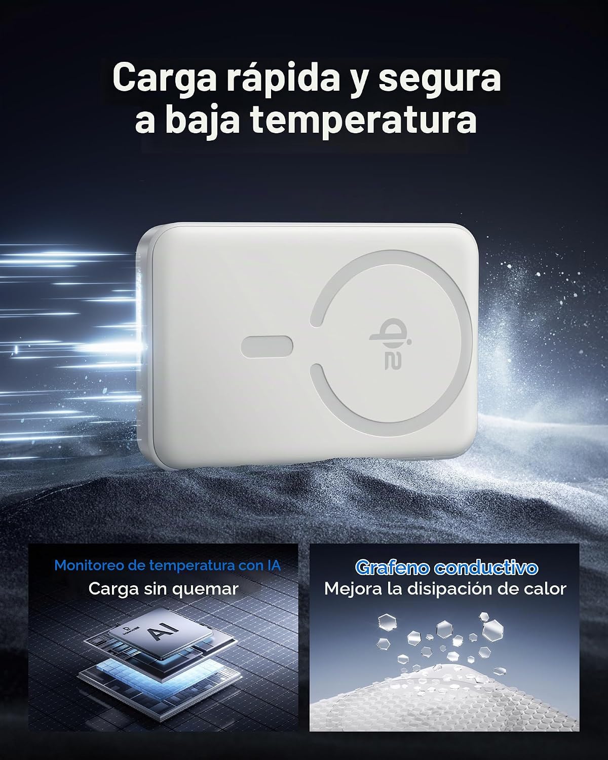 Baseus Cargador Portátil para MagSafe, Qi2 Certificado 15W Banco de...