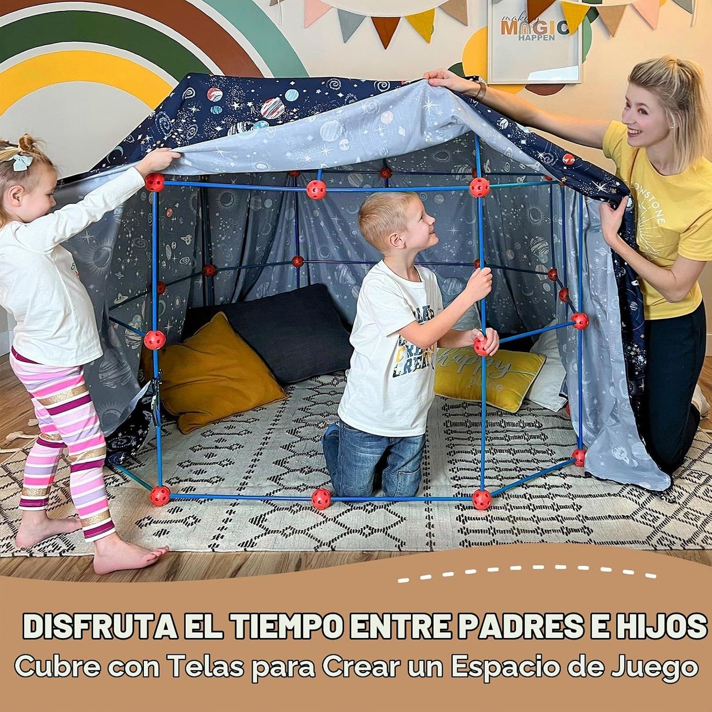 Tiny Land Fort Kit de construcción para niños de 4 a 12 años, jugue...