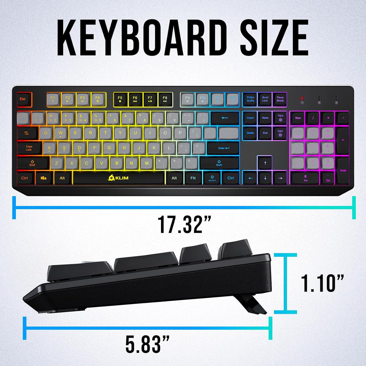 Teclado inalámbrico KLIM Chroma \u2013 RGB retroiluminado para jueg...