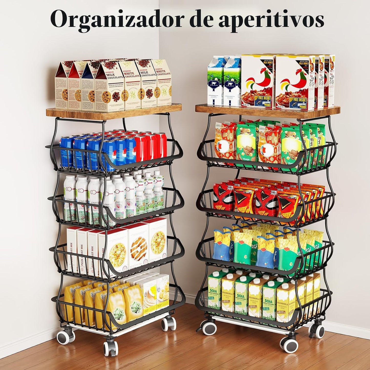 SAYZH Cesta de Frutas Organizadores y Almacenamiento de Despensa de...