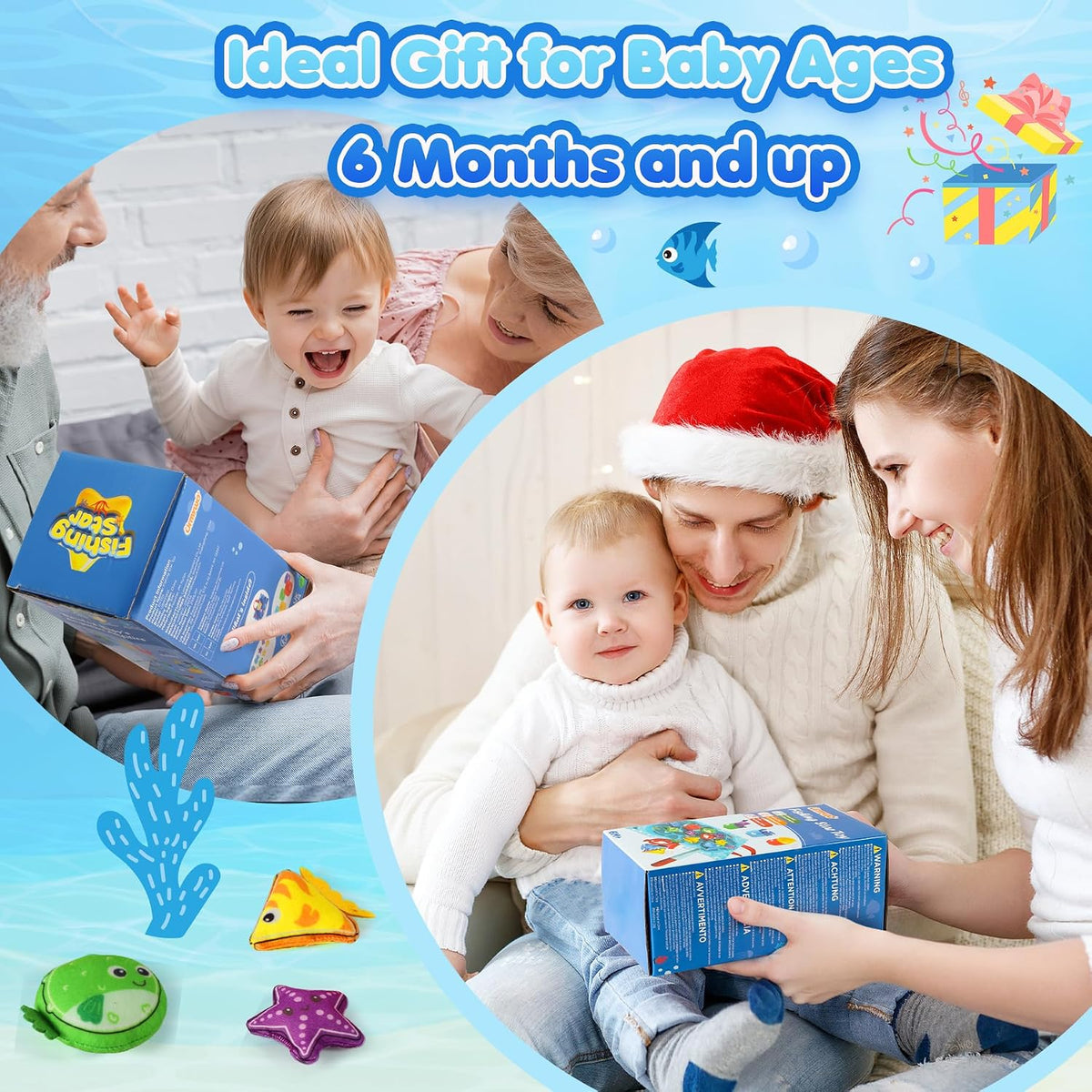 Juguetes Montessori para niños de 1 año \u2013 Juego de pesca de te...