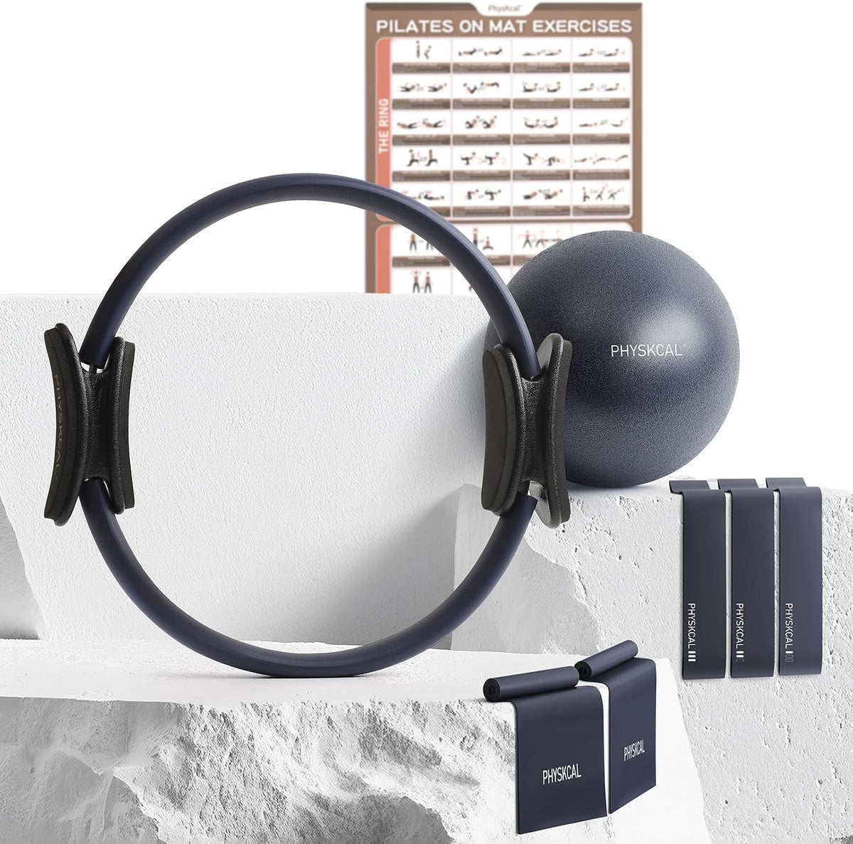Kit de Pilates PhysKcal, anillo de pilates de 15 pulgadas con 1 bol...