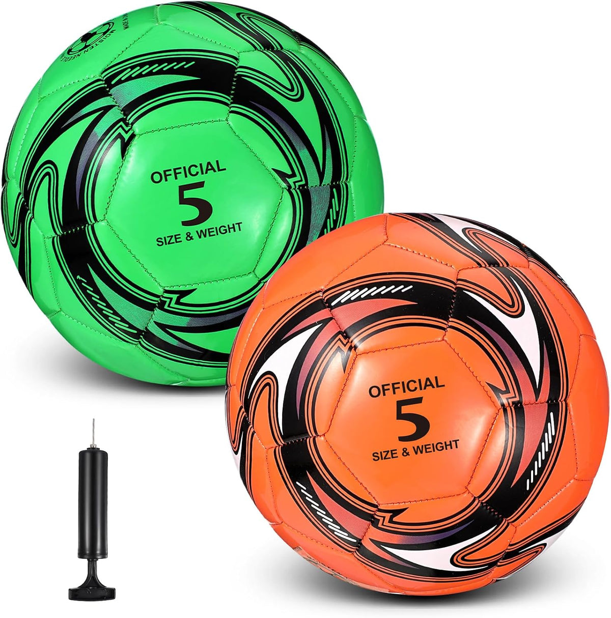 HyDren 2 pelotas de fútbol con inflador, tamaño oficial 4\/5, pelot...