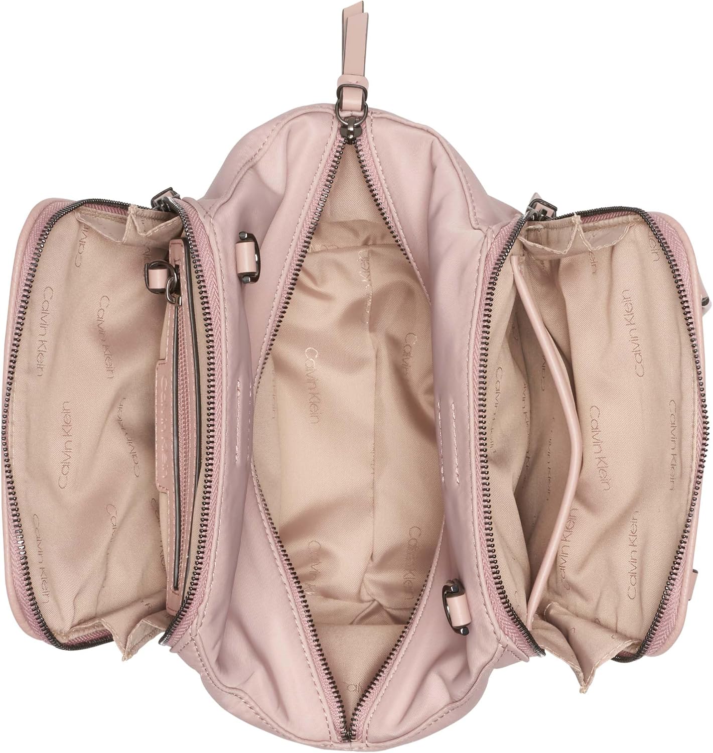 Calvin Klein Mini bolso cruzado de mármol con triple compartimento