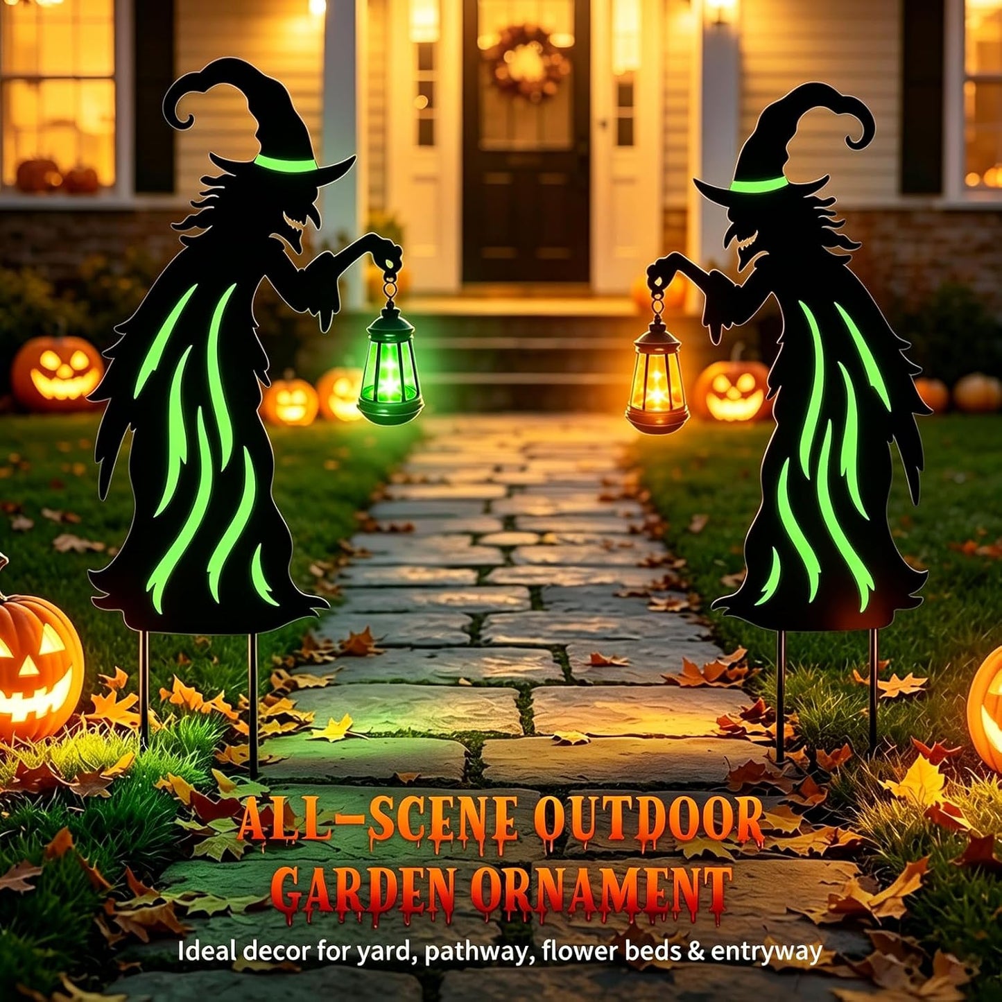 Decoraciones de Halloween para exteriores, decoración de bruja con...