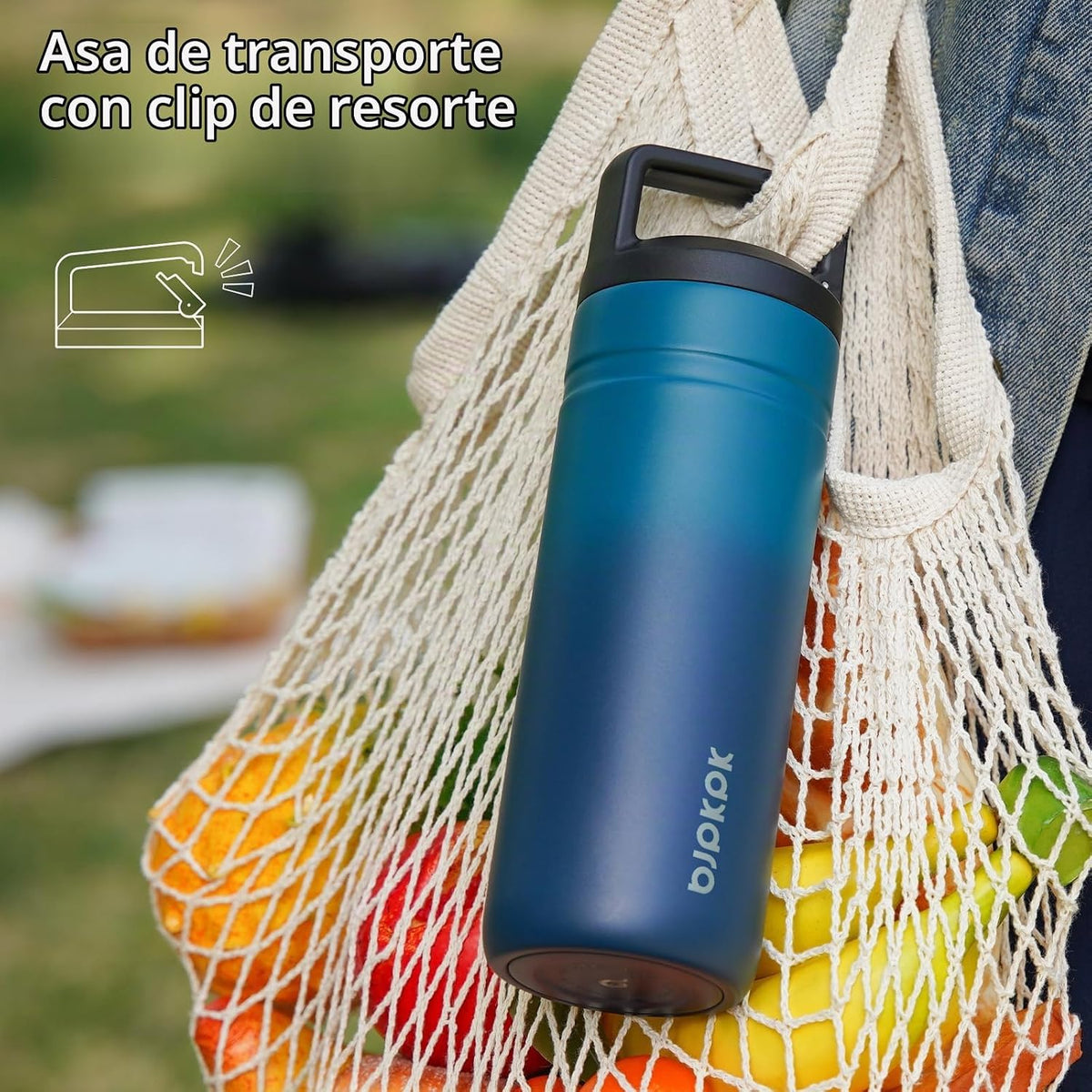 BJPKPK Botella de Agua Aislada con 2 Tapas, 20 oz Vaso Térmico de A...
