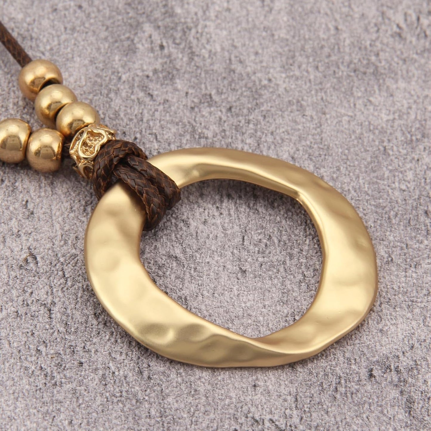 JAOYU Collares bohemios para mujer, collar de cuero con colgante de...