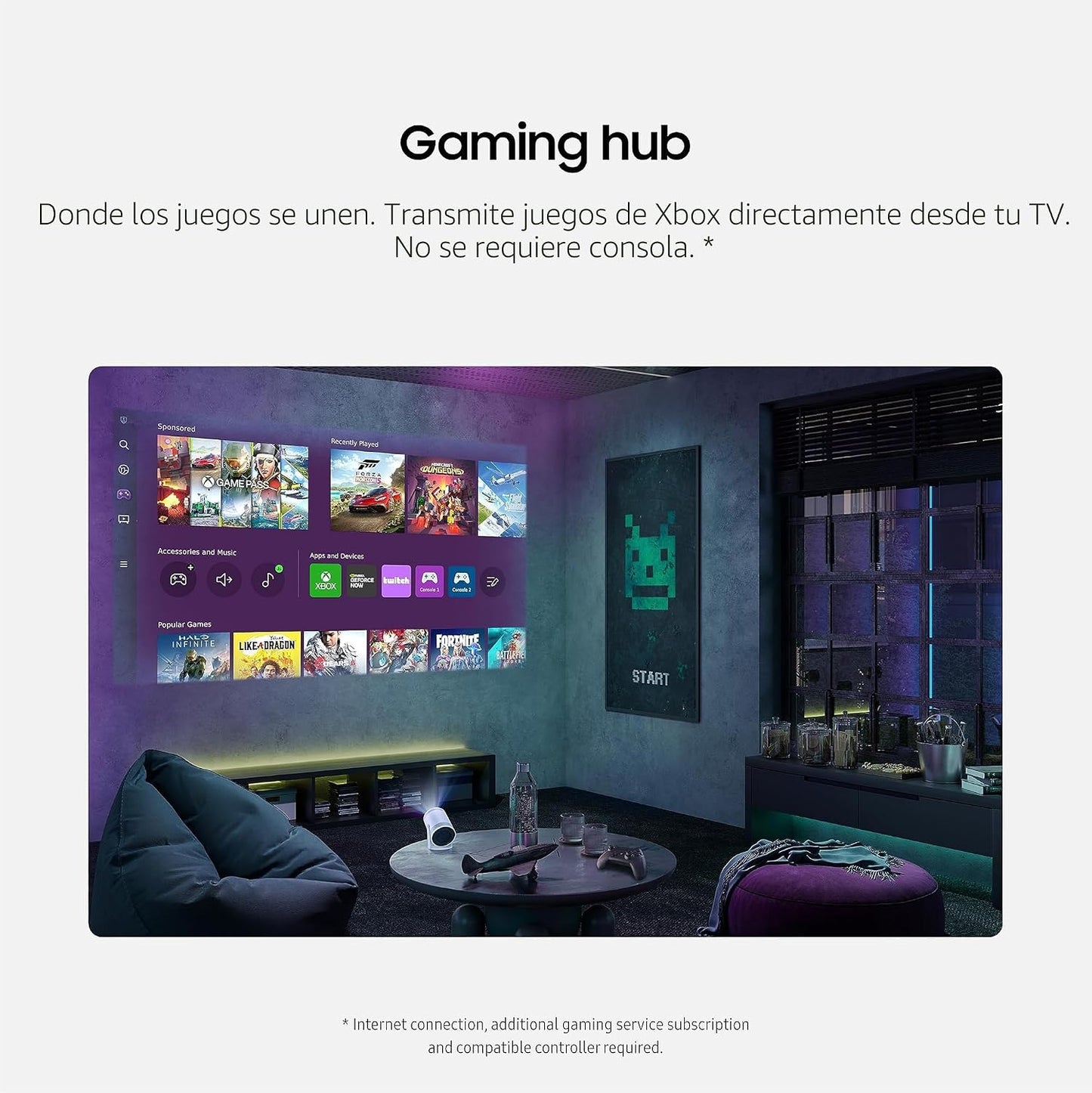 Samsung 30" - 100" The Freestyle 2nd Gen con Gaming Hub Pro...