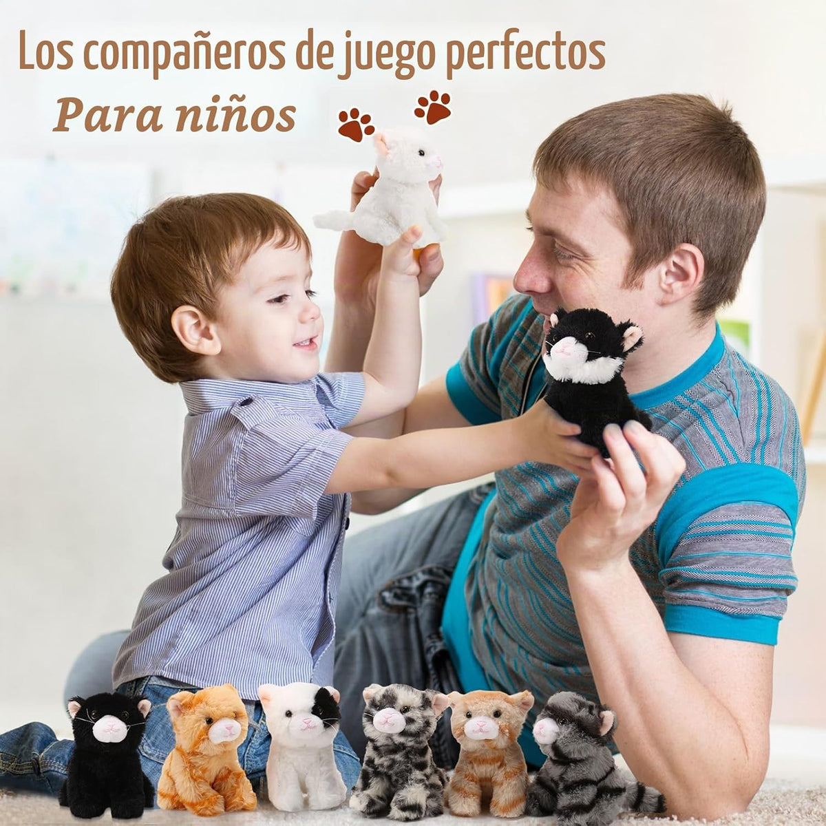 Lenwen 10 piezas de animales de peluche de gato a granel suave gati...