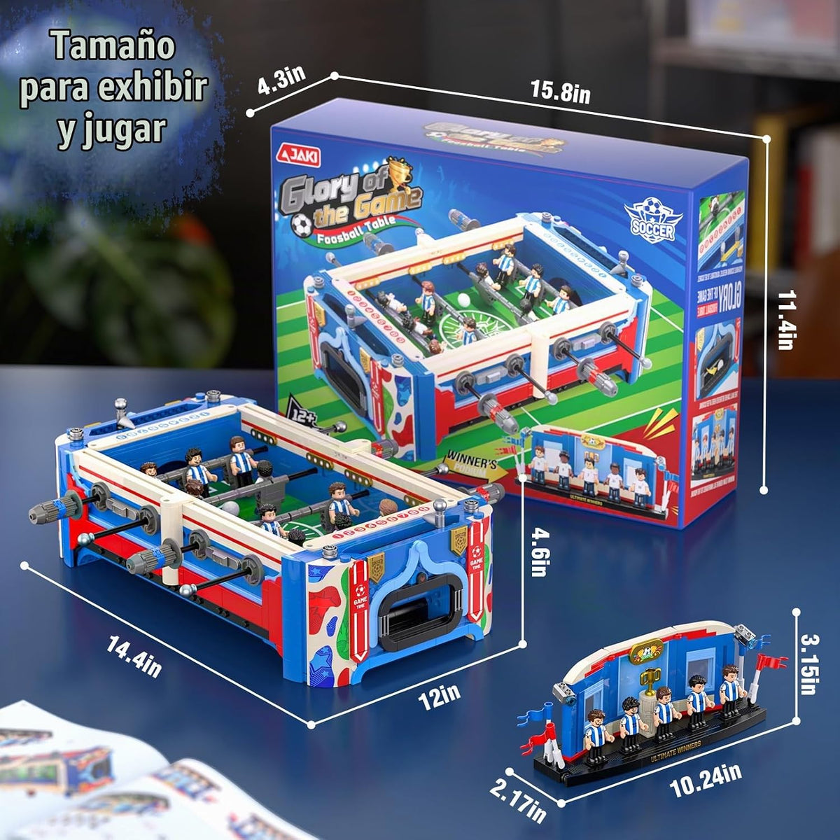 Tweandar Soccer Match Trophy Juego de construcción de mesa de fútbo...