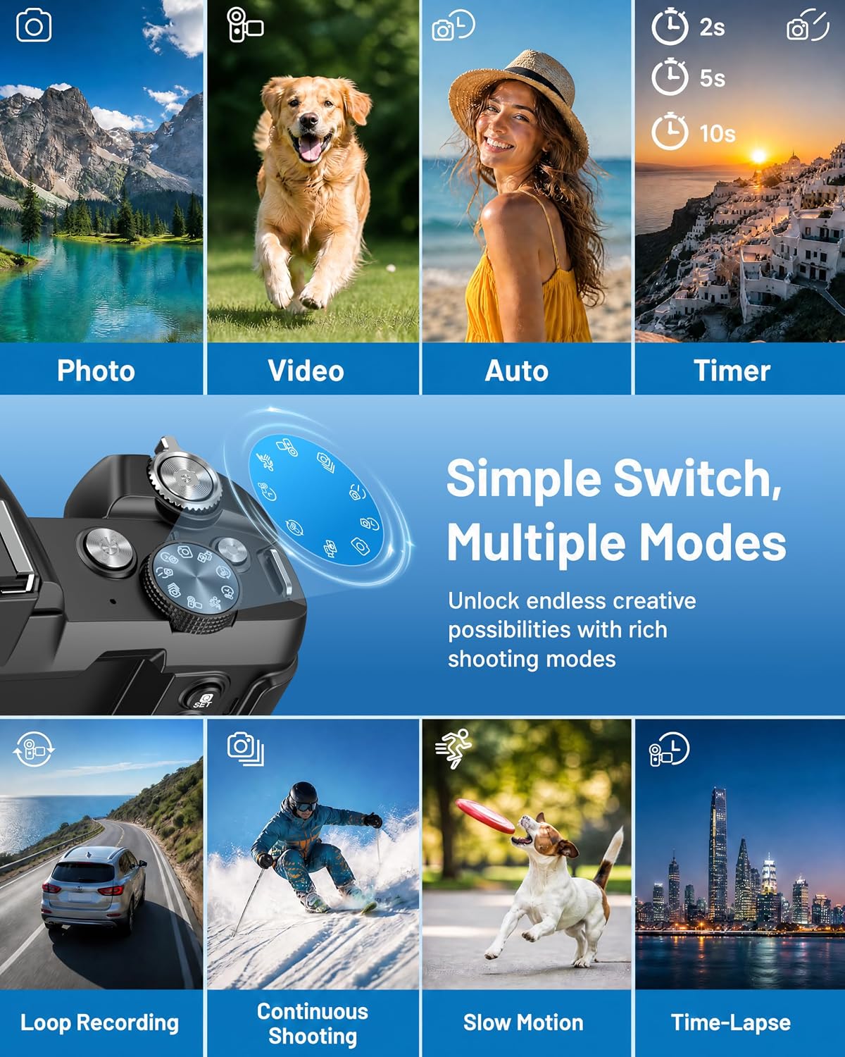Cámaras digitales 5K para fotografía \u2013 Foco automático rápido...