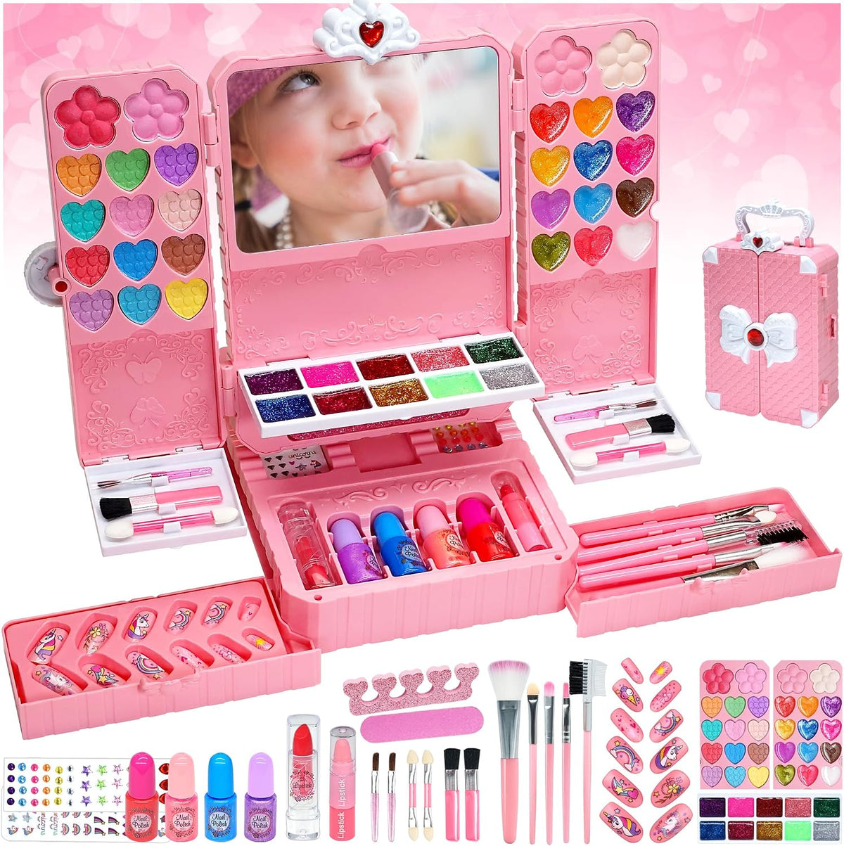 Kit de Maquillaje para Niñas, Juguetes para Niñas - Maquillaje Lava...