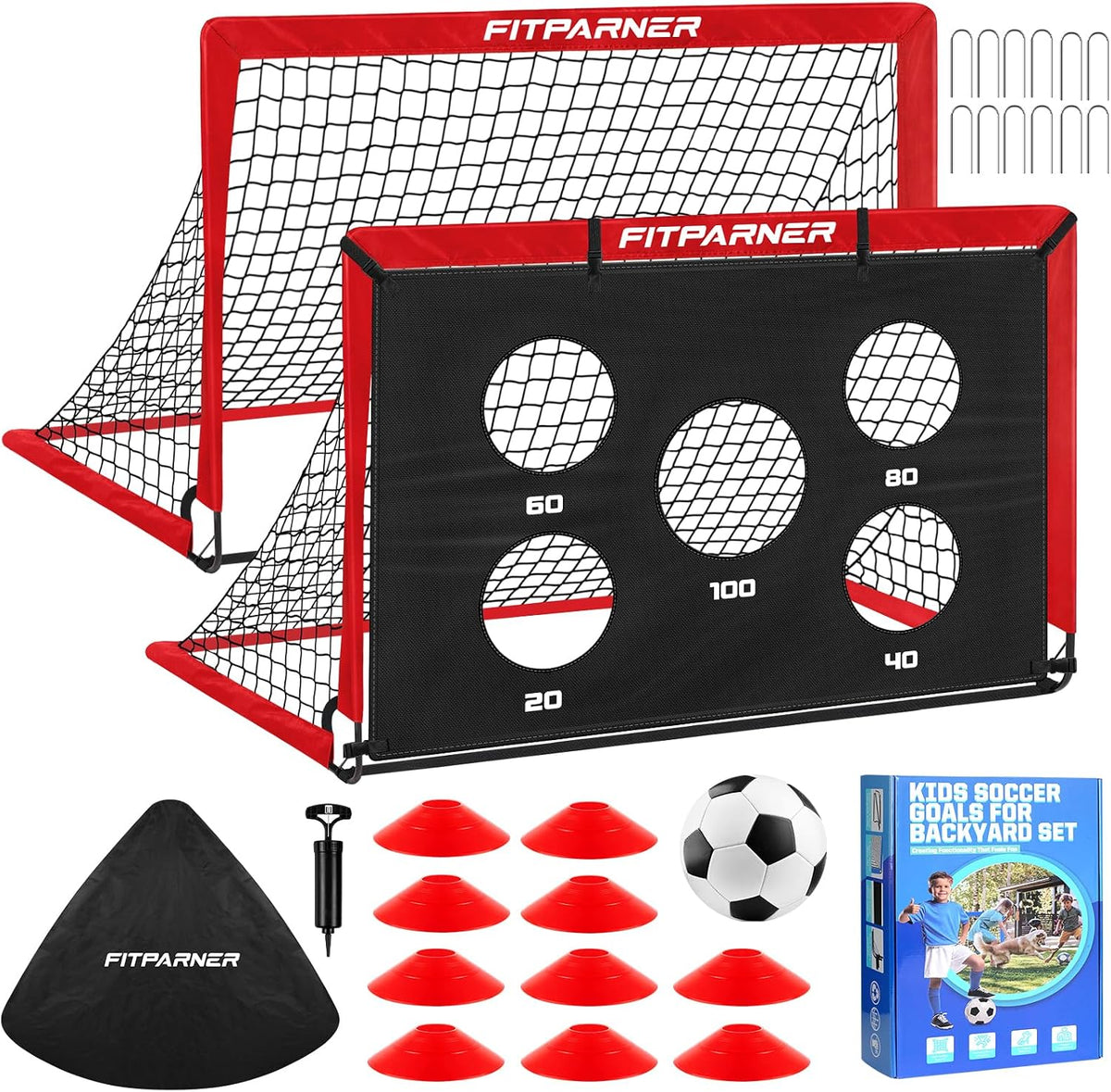 FITPARNER Portería de fútbol, portería de fútbol para niños en el p...