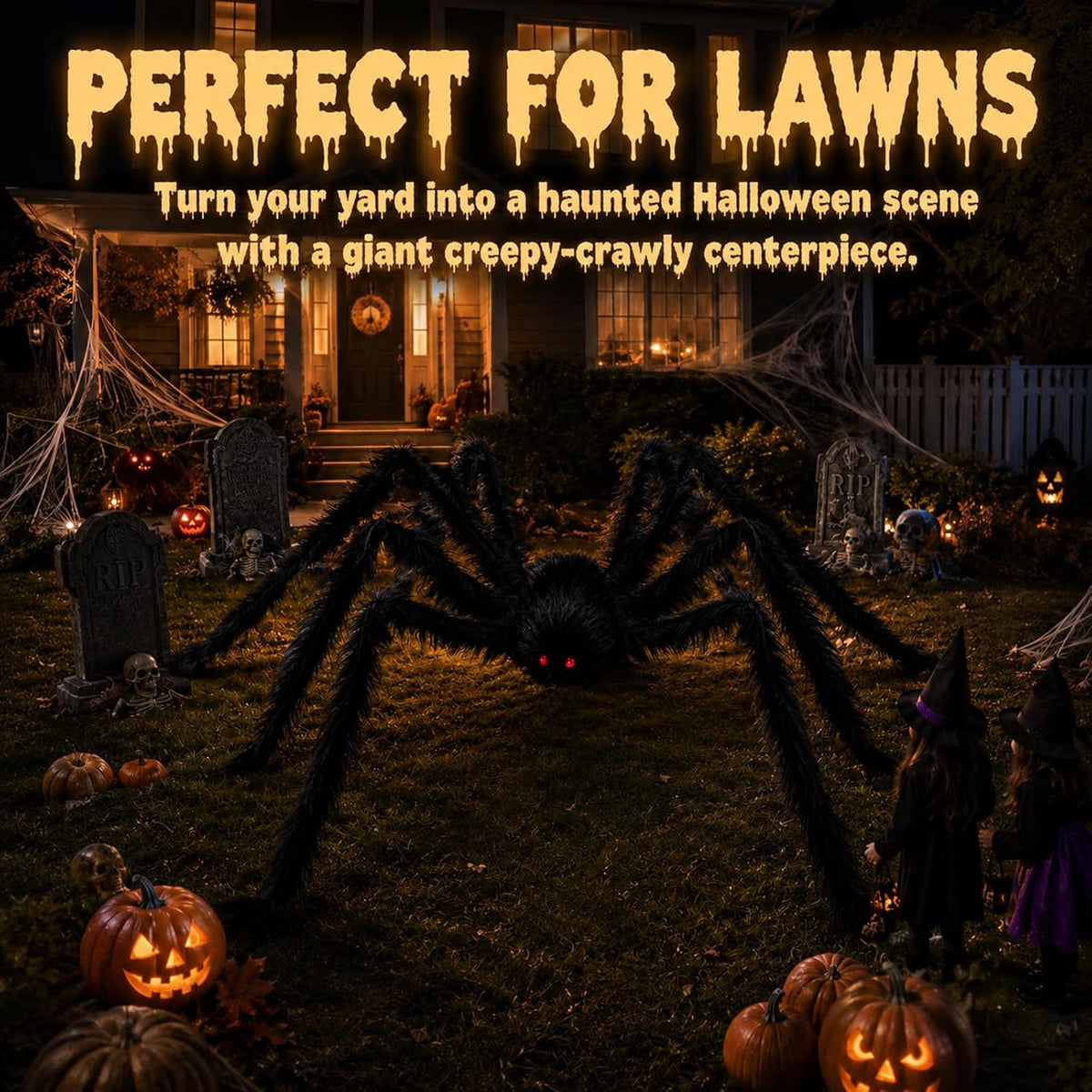 Araña gigante de 15 pies para decoración de Halloween al aire libre...