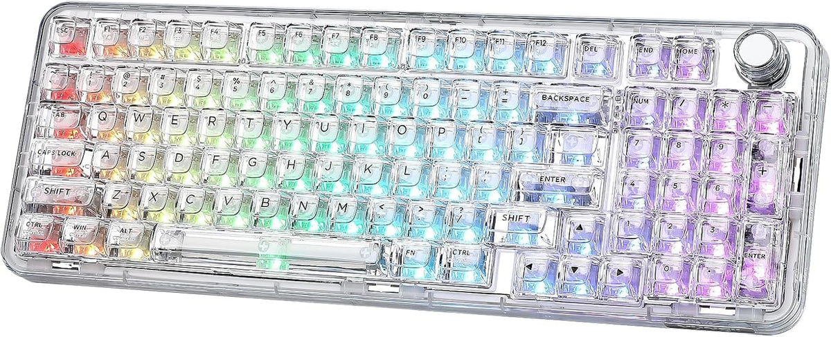 YUNZII X98 QMK\/VIA Teclado mecánico inalámbrico para juegos con pe...