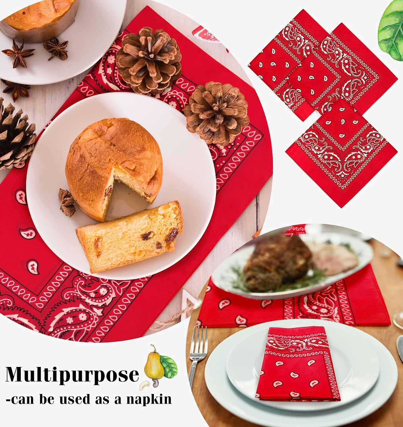 YSense 14 piezas Bandanas con estampado de cachemira, diademas nove...