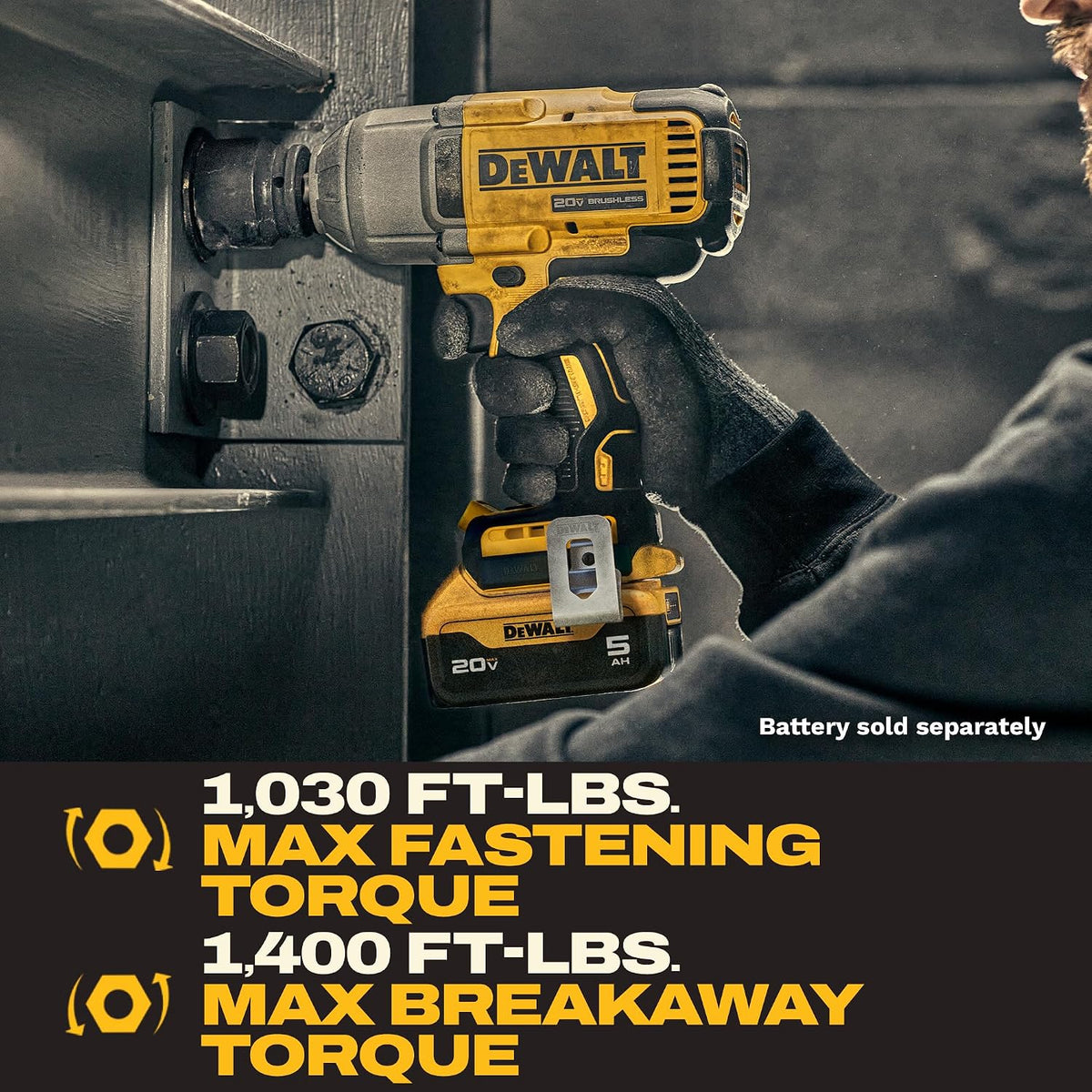 DEWALT Llave de impacto inalámbrica de 20 V MAX, pistola de impacto...