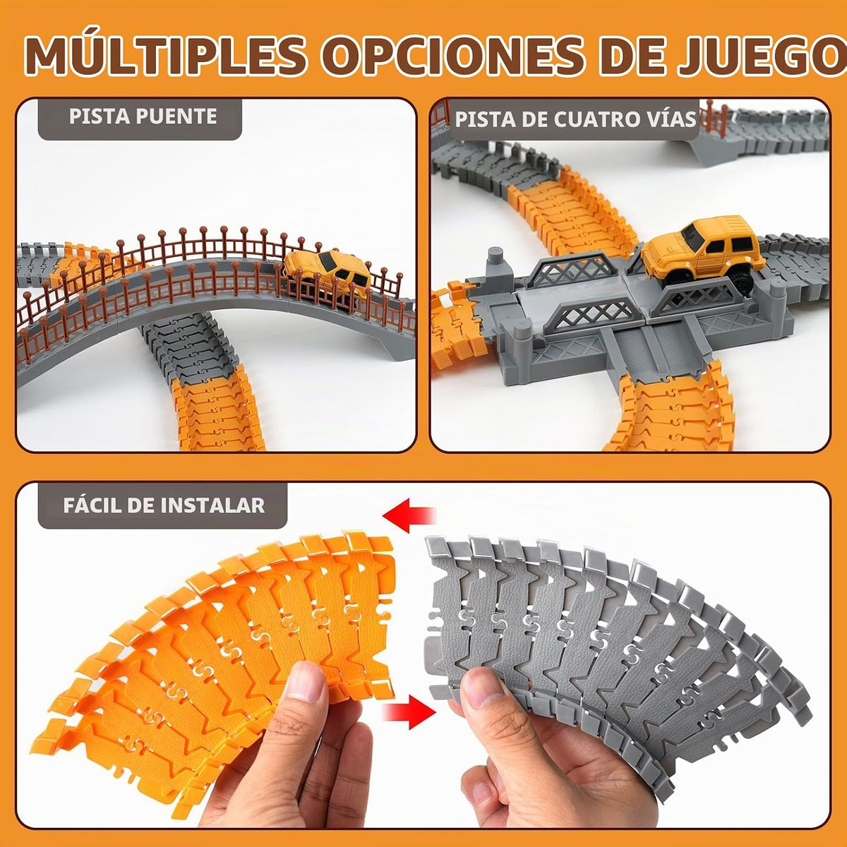 TGJH Kit de expansión de pista flexible de construcción de 100 piez...