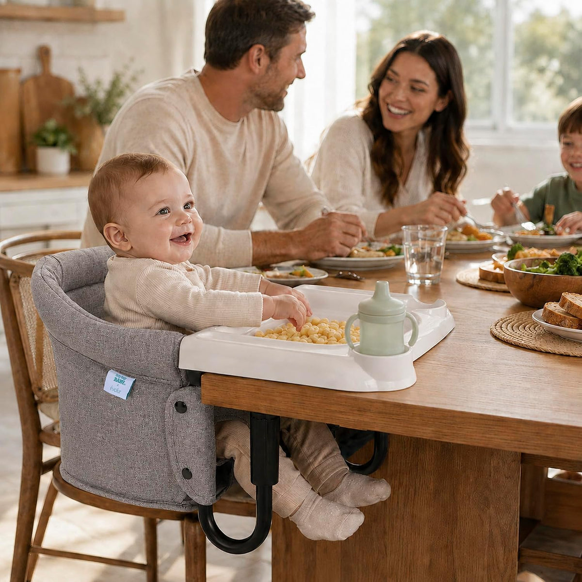 Evolur Silla alta para bebé de gancho, asiento de comedor portátil...